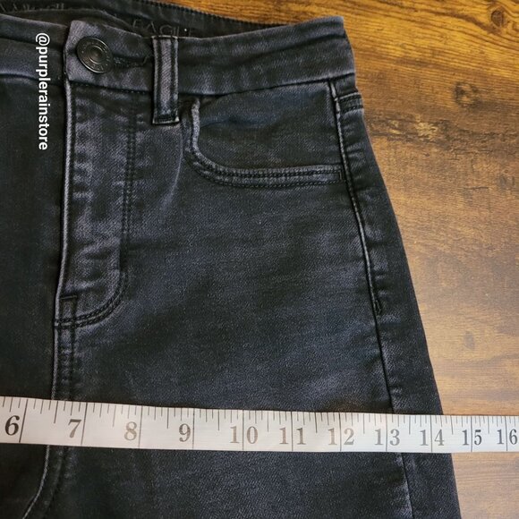 American Eagle Jeans 0 R Jegging Curvy Next Level Stretch Black Wash Denim - Picture 8 of 12